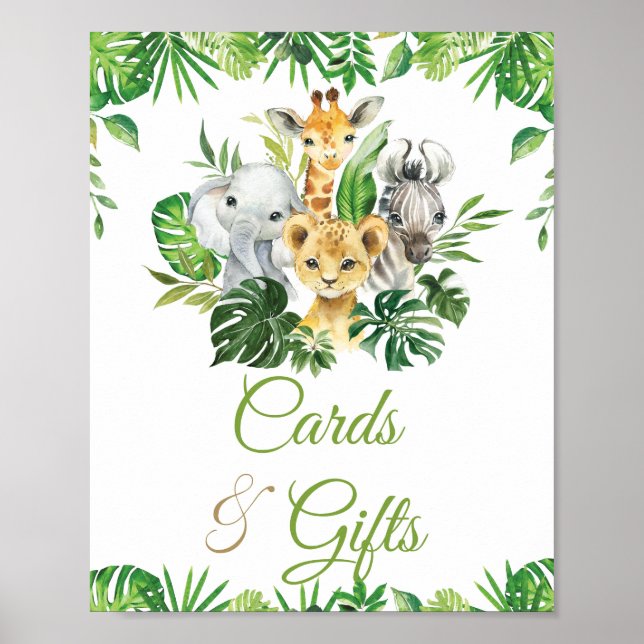 Poster Animais Selvagens Cartões e Presentes de Chá de fr (Frente)