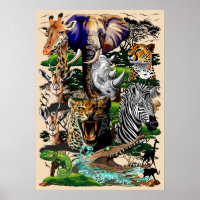 Animais Selvagens da savana africana
