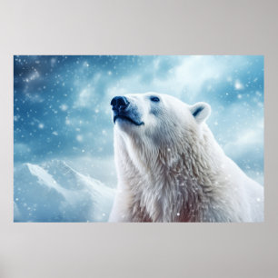 Poster Animais Selvagens De Ursos Polares Arte Colorida