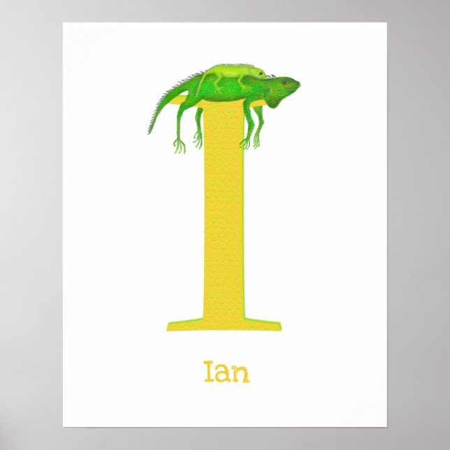 Poster Animal ABC I is for iguana print (Frente)