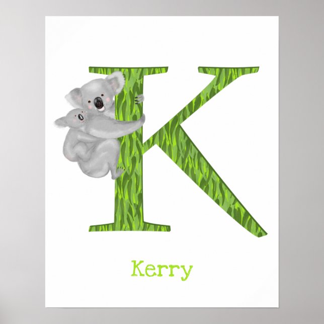 Poster Animal ABC K is for koala print (Frente)
