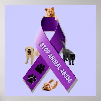 Pôster Animal Abuse Awareness Ribbon (Stop Animal Abuse)