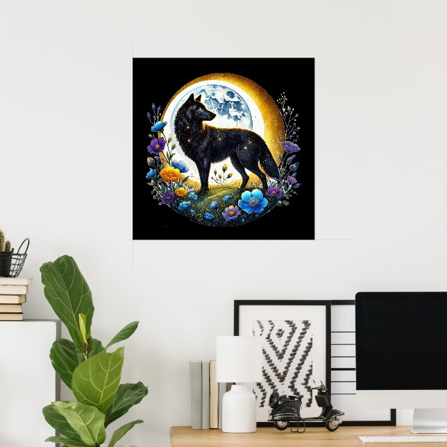 Poster animal amante lobo legal (Escritório em casa)