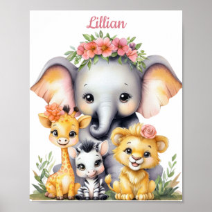 Poster Animal da marinha Safari elegante