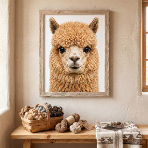 Poster Animal de Alpaca Fofa e Felpuda