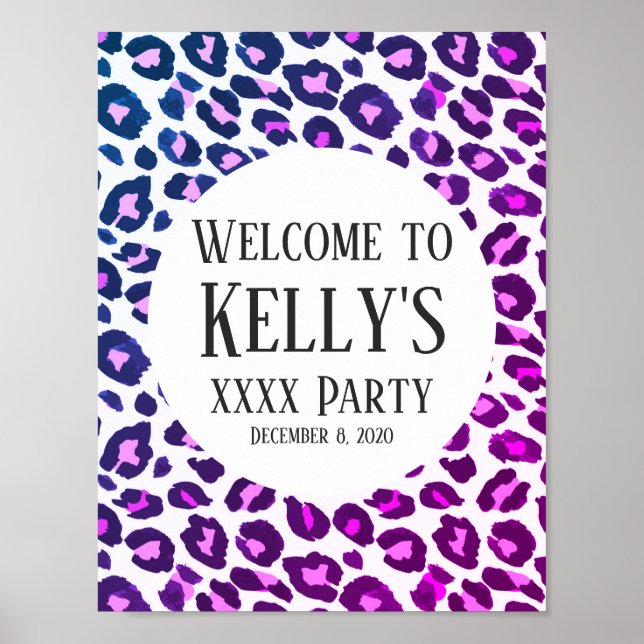 Poster Animal, Leopardo, sinal de boas-vindas. (Frente)