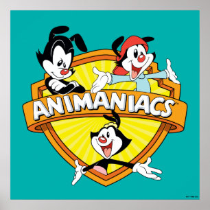 Poster Animaniacs Warner Brothers & Sister WB Shield