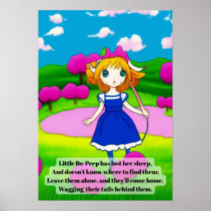 Poster Anime berçário rima pequeno bichinho, entretenimen