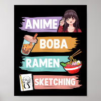 Anime Boba Ramen Desenhando Otaku Kawaii Anime Gir