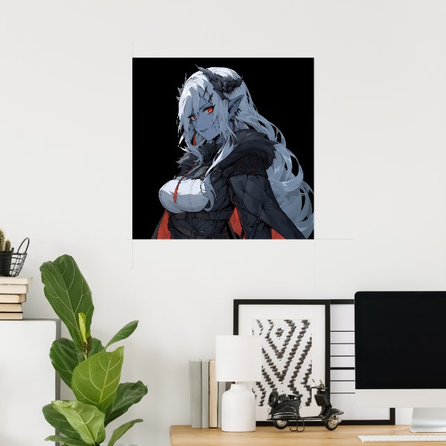 Poster Anime Demon Girl (Escritório em casa)