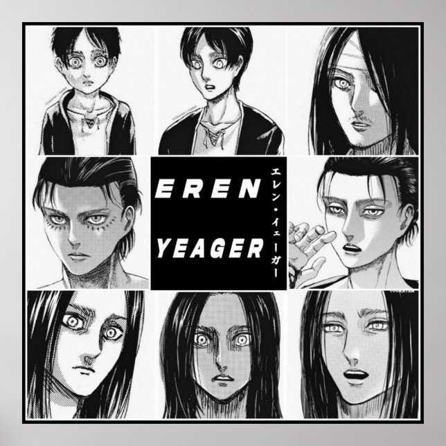 Poster Anime Eren Yeager SnK Evolution (Frente)