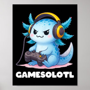 Poster Anime Gamesolotl Axolotl Boys 10-12 Kid Gamer Gami