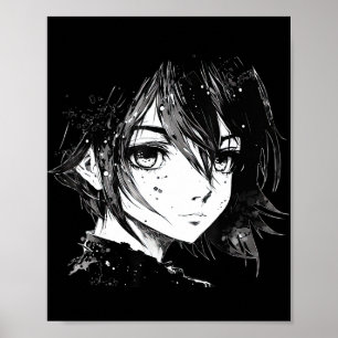Poster Anime Girl Anime Envie um desenho de arte em tinta
