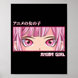 Poster Anime Girl Eyes Japonês Art Anime Estético