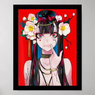 Poster Anime Girl Waifu japonês estético Kawaii Otaku