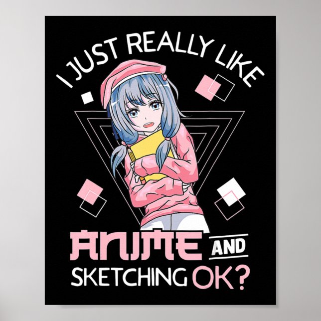 Poster Anime Girl Waifu Que Ama Anime Ramen E Sketchi (Frente)