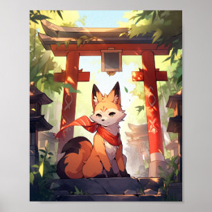 Poster Anime Kitsune Cute Fox Fantasy Art