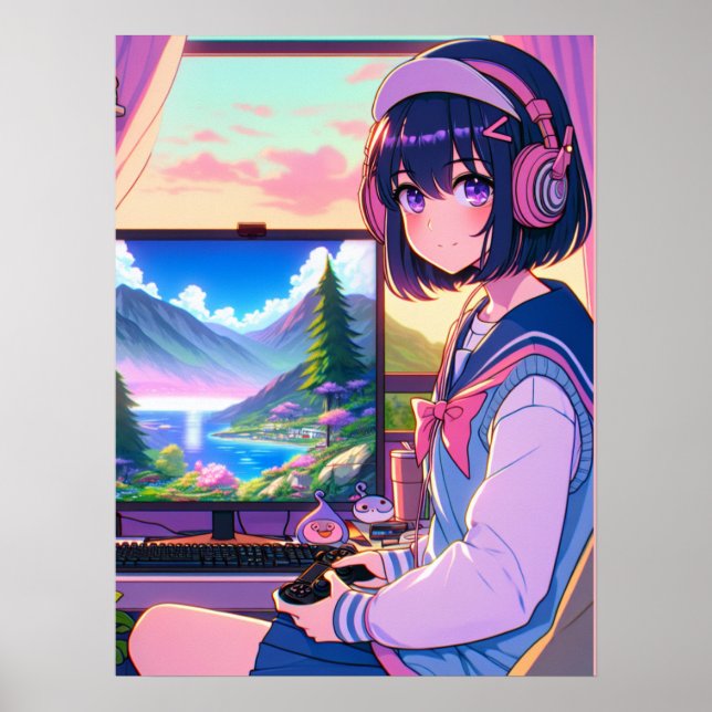 Poster Anime Manga Gamer Wall Art (Frente)