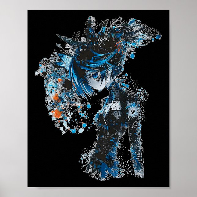 Poster Anime Manga Graphic Blue-eye Illustration Anime (Frente)