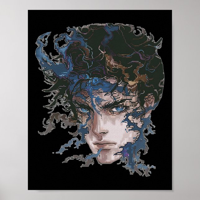 Poster Anime Manga Motif Blue-eye Art Anime (Frente)