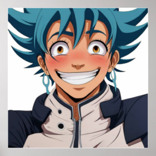 Poster Anime manga pop arte amantes enfrentam risadas per