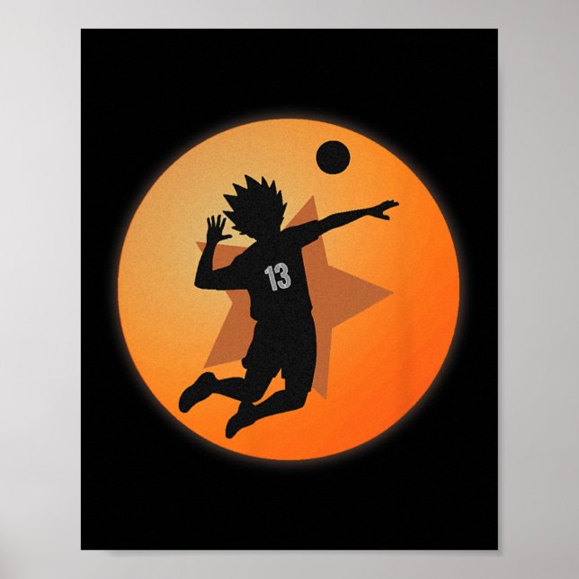 Poster Anime Merch Japonês Número 13 Estrela Anime Volley (Frente)