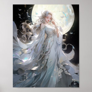 Poster Anime Moon Princess Fantasy Art