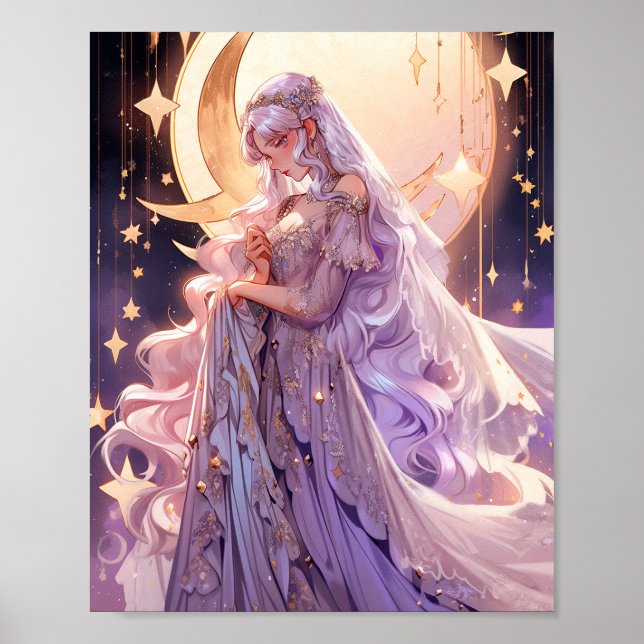 Poster Anime Moon Princess Fantasy Art (Frente)
