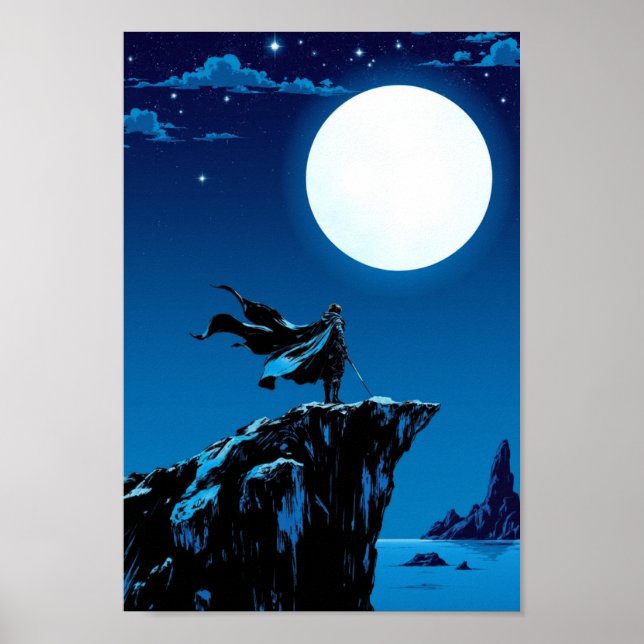 Poster Anime Moonlight Warrior Epic Wall Art (Frente)