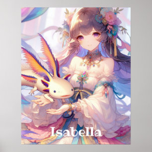 Poster Anime Personalizada e Axolotl