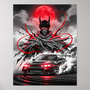 Poster Anime Racing Oni - Corrida da Tinta Sumi-e