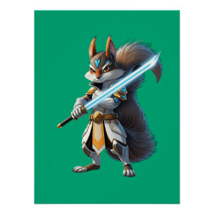 Pôster Anime Samurai Esquilo Guerreiro