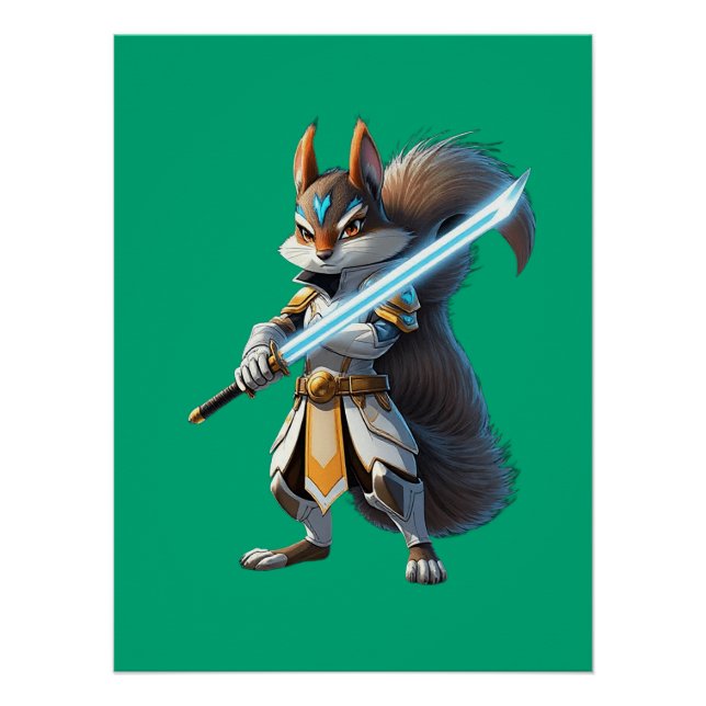 Pôster Anime Samurai Squirrel Warrior (Frente)
