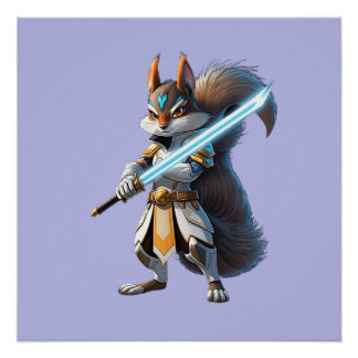 Pôster Anime Samurai Squirrel Warrior