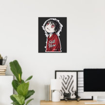 Anime Sombrio "Ainda Aqui" Estético Ilustrações Gó