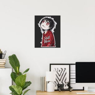 Poster Anime Sombrio "Ainda Aqui" Estético Ilustrações Gó