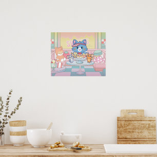 Poster Anime Tom, Jerry e Tuffy Dessert Parlor