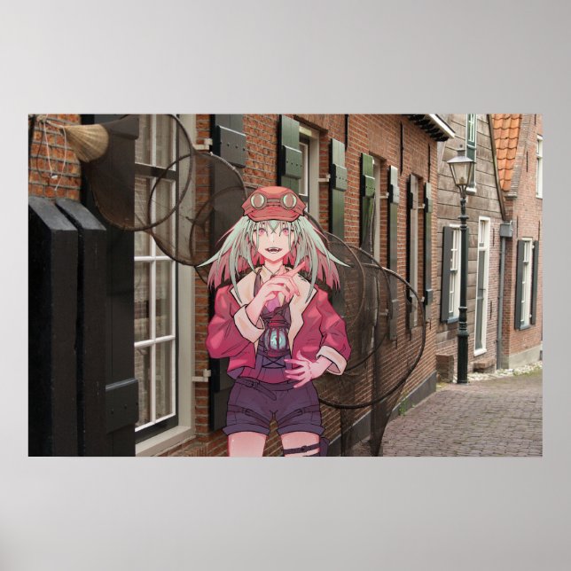 Poster anime, VTuber, V Tuber Dutch town (Frente)