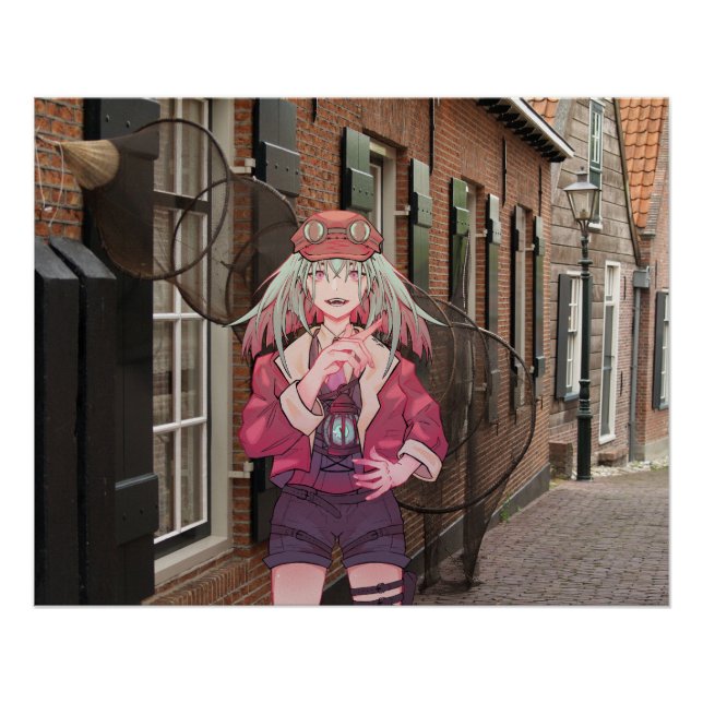 Pôster anime, VTuber, V Tuber Dutch town (Frente)