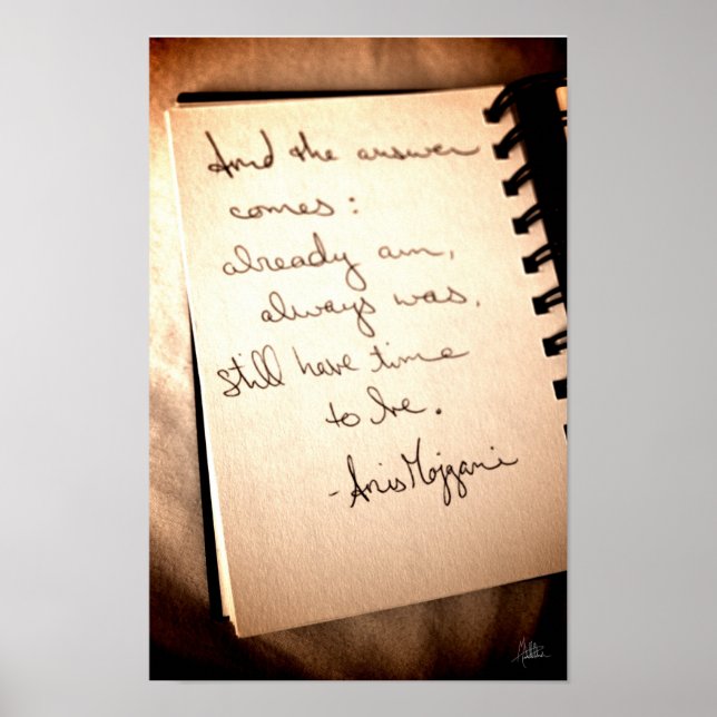 Pôster Anis Mojgani Citação [Impressão de Arte] (Frente)