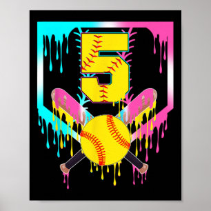 Poster Aniv 5 anos Softll Placa Caseira Gotejante Sorvete