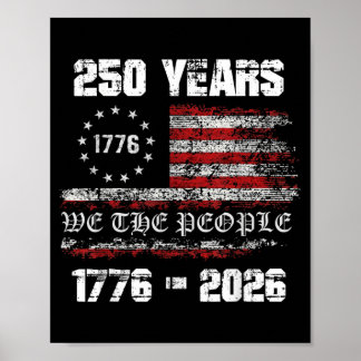 Poster Aniversário 250 Anos 1776-2026 250º Aniversário 4º