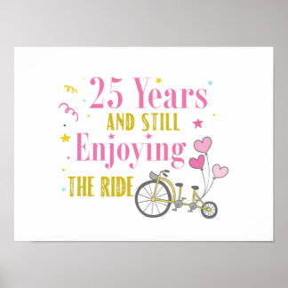 Poster Aniversário 25 anos desfrutando da viagem