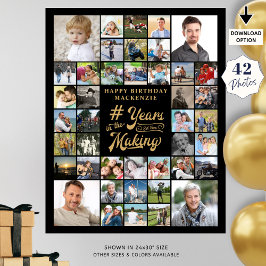 Poster Aniversário: 42 ANOS DE Colagem DE Fotos NO FAZER