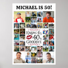 Poster Aniversário 42 Fotos Beijando Sua Década Adeus