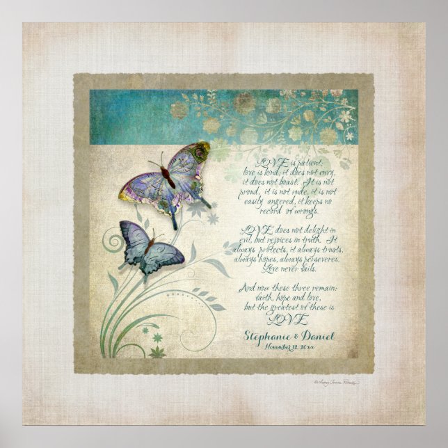 Pôster Aniversário, Amar Capítulo 1 Corinthians 13 (Frente)