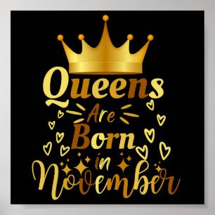Poster Aniversário As Rainhas São Nasceres Em Novembro