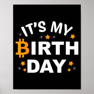 Poster Aniversário Btc Cripto Aniversário Bitcoin B-Day H