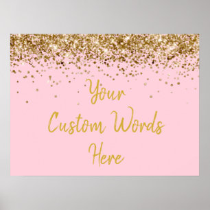 Poster Aniversário da Festa de aniversário Dourada brilha