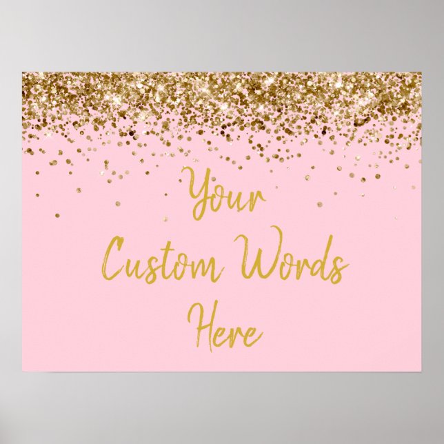 Poster Aniversário da Festa de aniversário Dourada brilha (Frente)